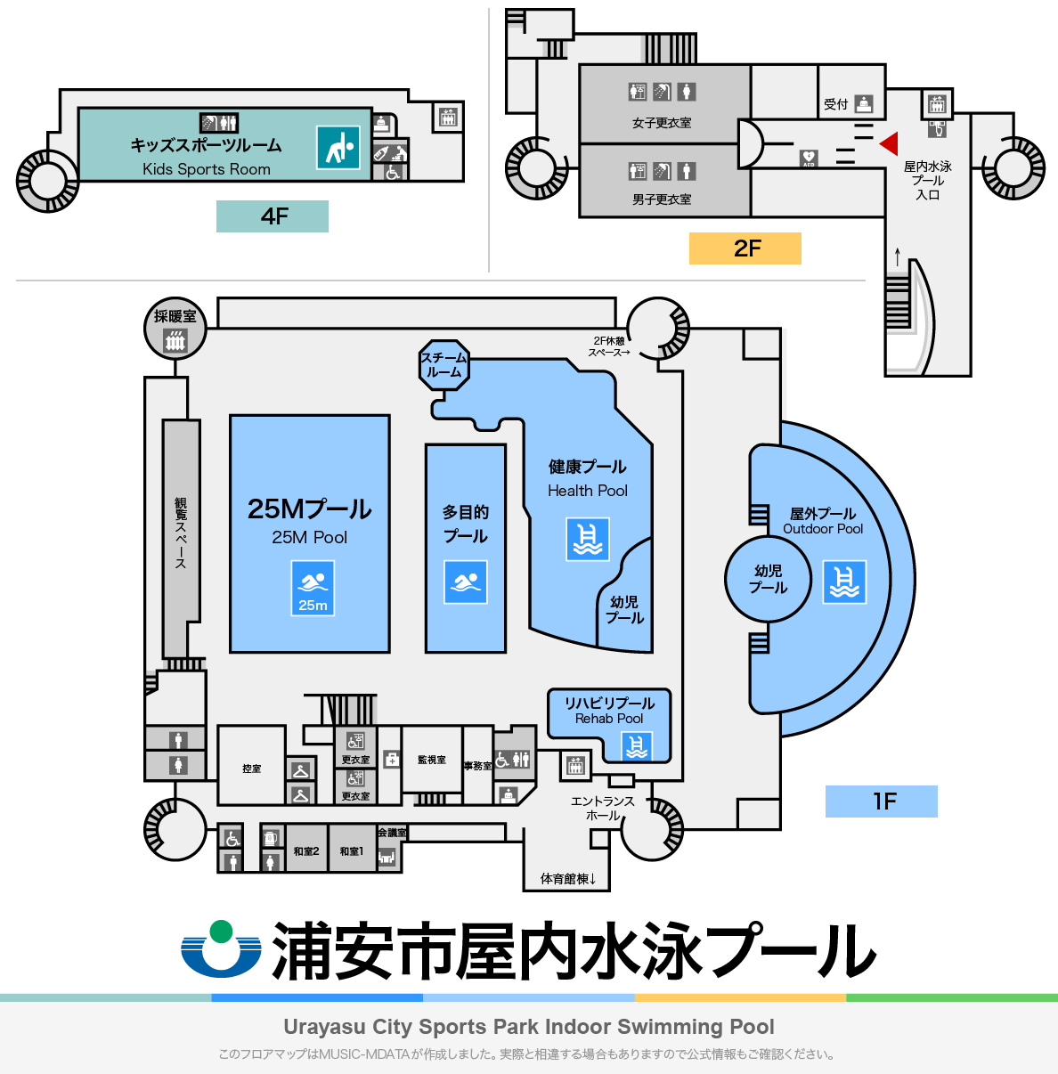 バルドラール浦安アリーナ 浦安市屋内水泳プールのフロアマップ・体育館