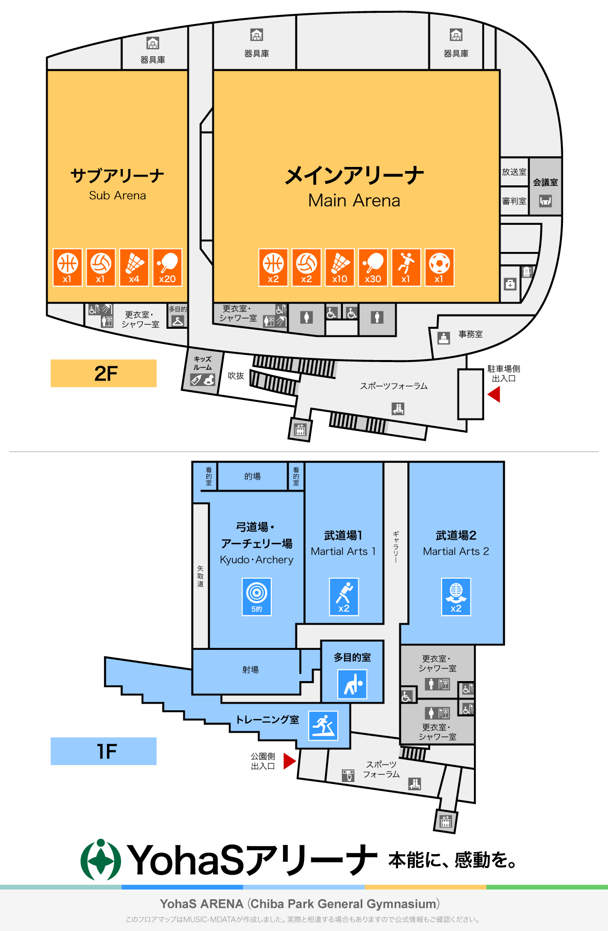 YohaSアリーナ のフロアマップ・体育館