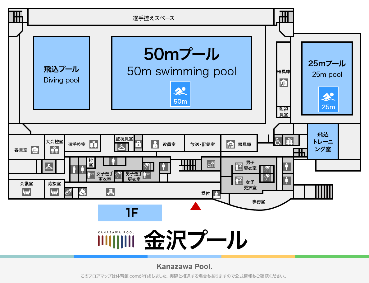 金沢プールのフロアマップ・体育館