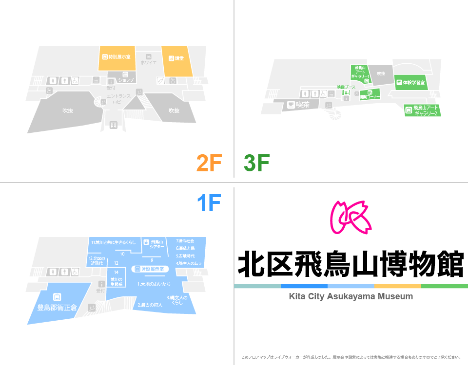 北区飛鳥山博物館のフロアマップ・ミュージアム
