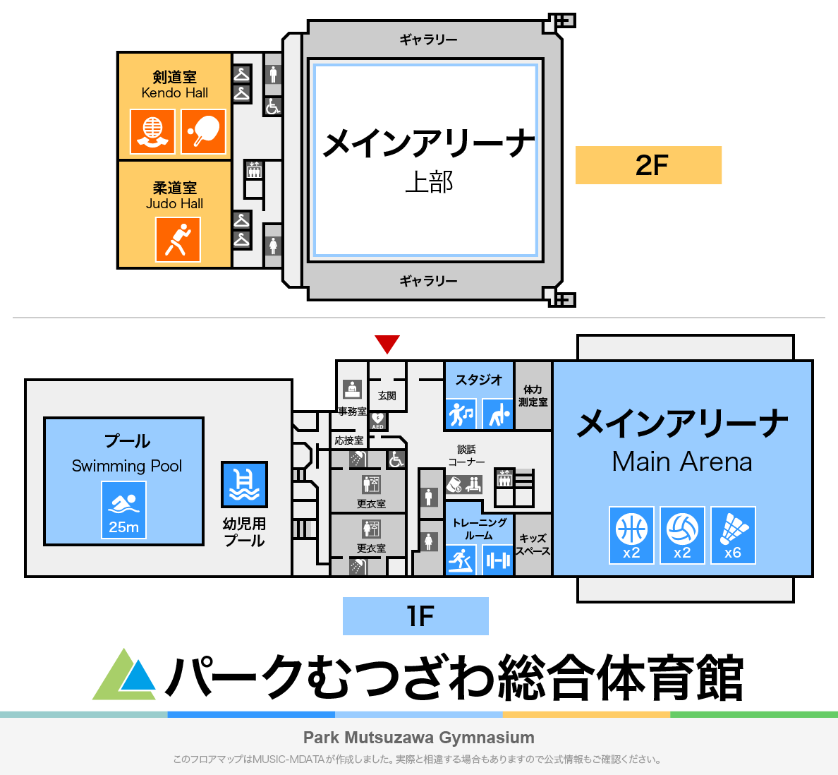 パークむつざわ睦沢町総合体育館のフロアマップ・体育館