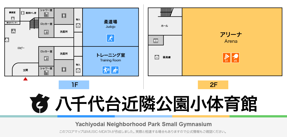 八千代台近隣公園小体育館のフロアマップ・体育館