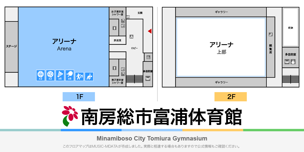 南房総市富浦体育館のフロアマップ・体育館