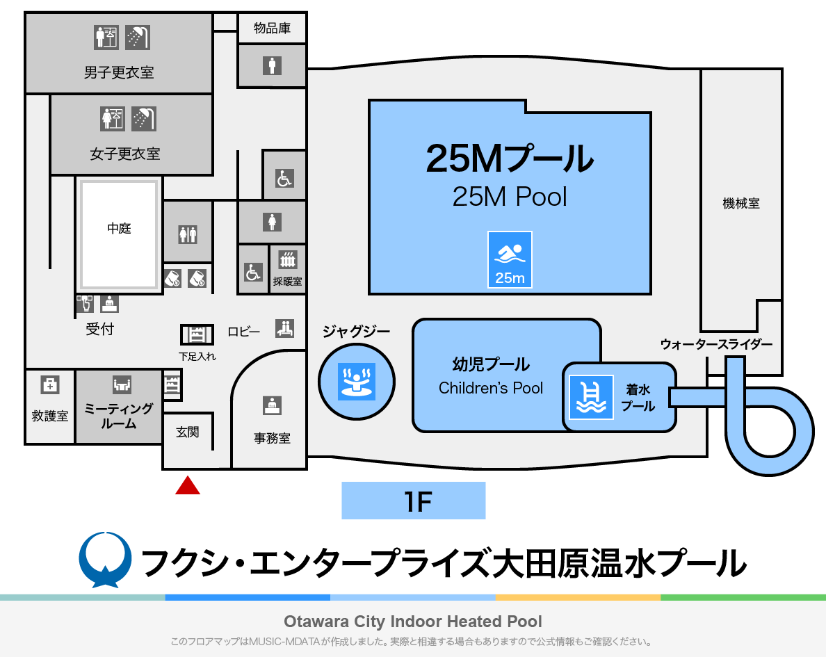 フクシ・エンタープライズ大田原温水プールのフロアマップ・体育館