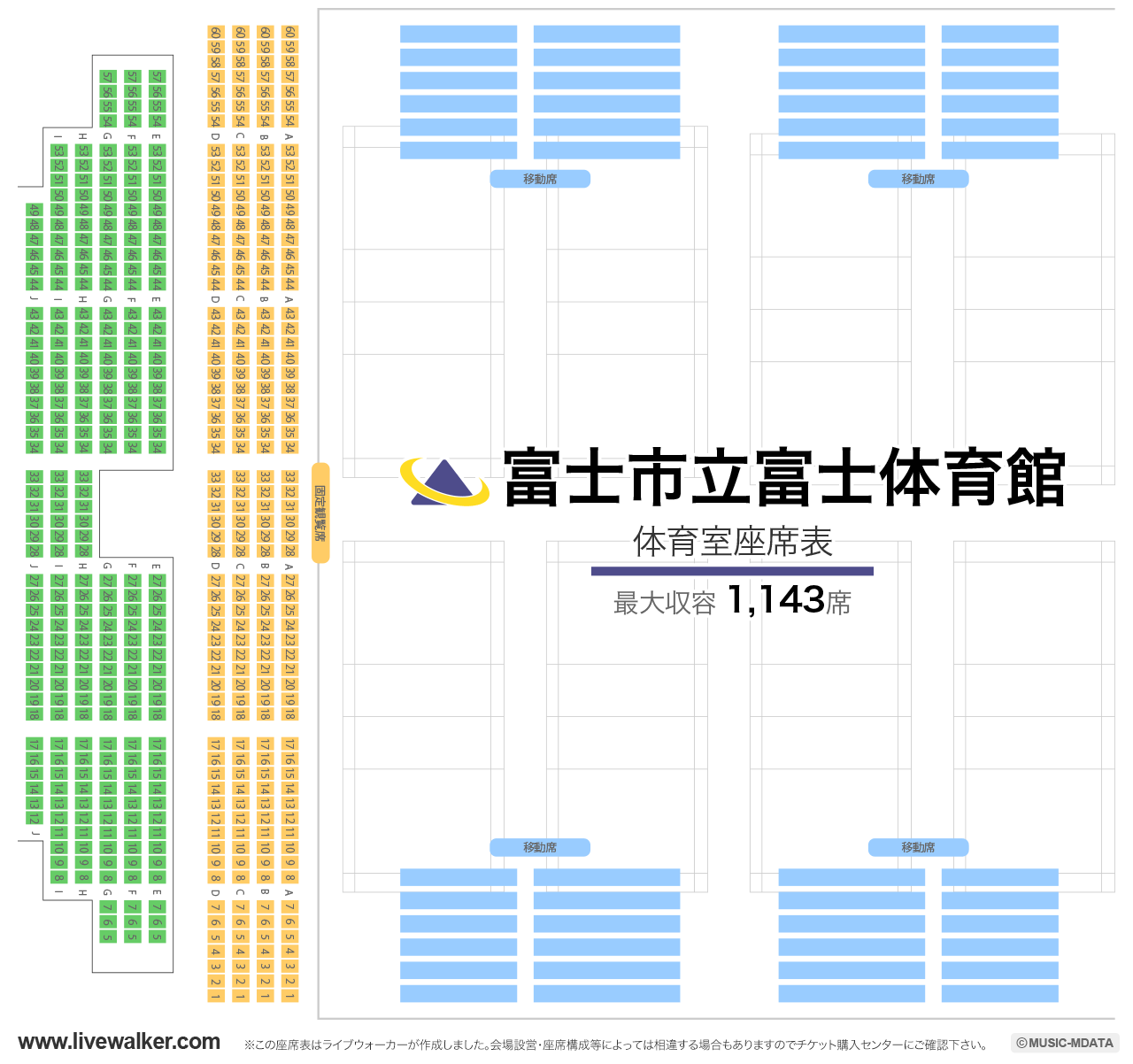 富士市立富士体育館の座席表