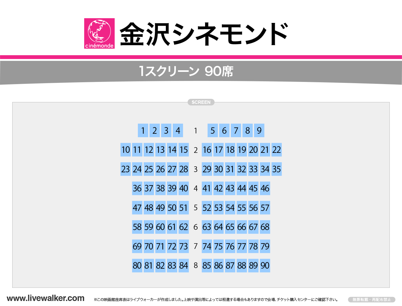 金沢シネモンドの座席表