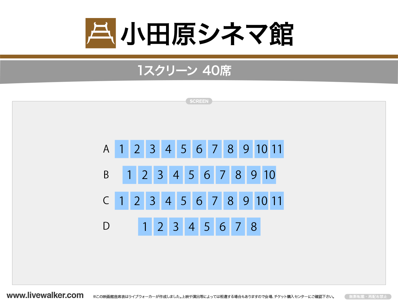 小田原シネマ館の座席表